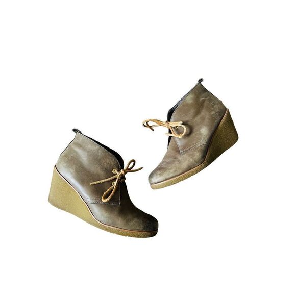 Sperry Top-Sider Leather Wedge Ankle Booties Women's Size 8.5M - Picture 1 of 12